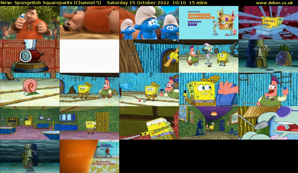 SpongeBob SquarePants (Channel 5) Saturday 15 October 2022 10:10 - 10:25