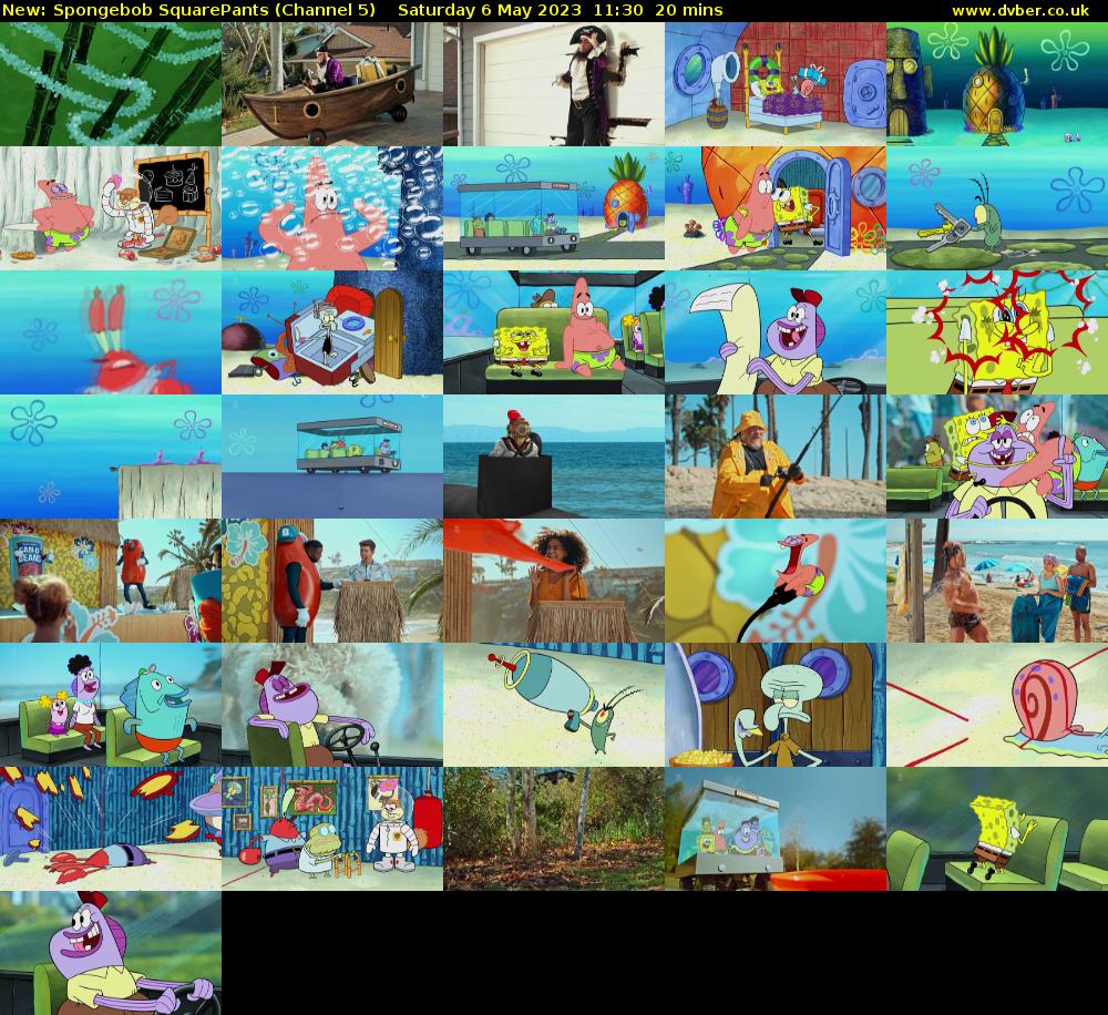 SpongeBob SquarePants (Channel 5) Saturday 6 May 2023 11:30 - 11:50
