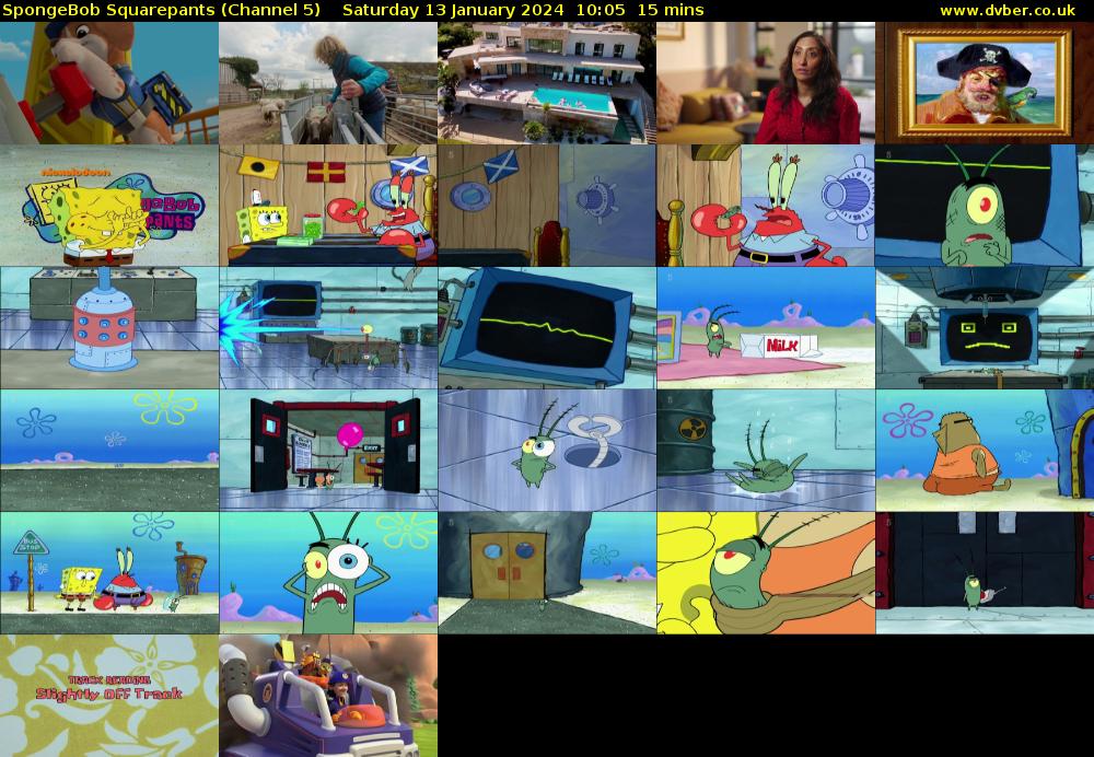 SpongeBob SquarePants (Channel 5) Saturday 13 January 2024 10:05 - 10:20