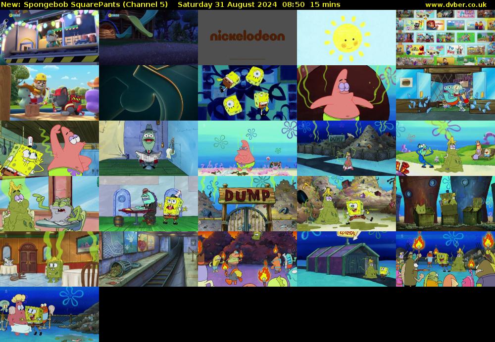 SpongeBob SquarePants (Channel 5) Saturday 31 August 2024 08:50 - 09:05