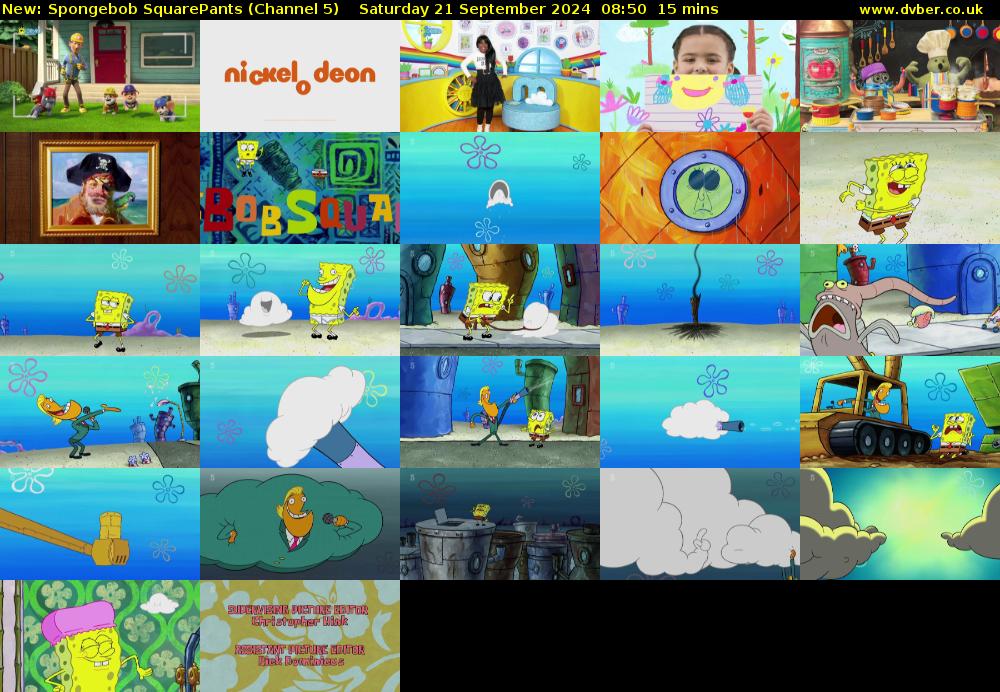 SpongeBob SquarePants (Channel 5) Saturday 21 September 2024 08:50 - 09:05