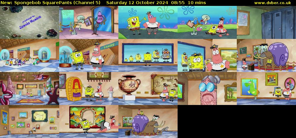 SpongeBob SquarePants (Channel 5) Saturday 12 October 2024 08:55 - 09:05