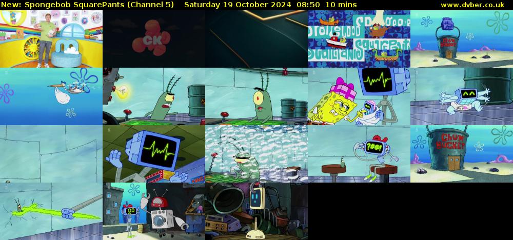 SpongeBob SquarePants (Channel 5) Saturday 19 October 2024 08:50 - 09:00
