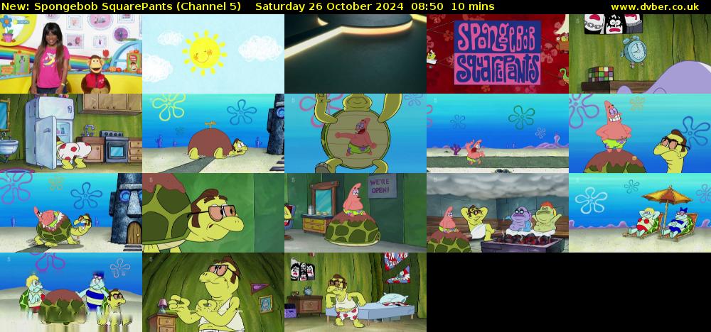 SpongeBob SquarePants (Channel 5) Saturday 26 October 2024 08:50 - 09:00