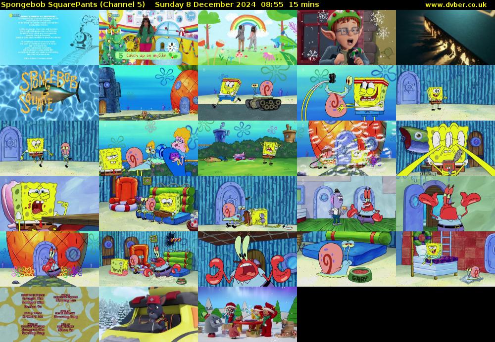 SpongeBob SquarePants (Channel 5) Sunday 8 December 2024 08:55 - 09:10