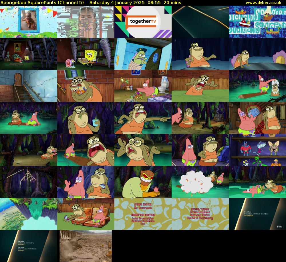 SpongeBob SquarePants (Channel 5) Saturday 4 January 2025 08:55 - 09:15