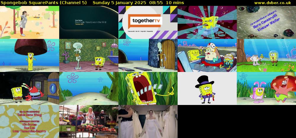 SpongeBob SquarePants (Channel 5) Sunday 5 January 2025 08:55 - 09:05