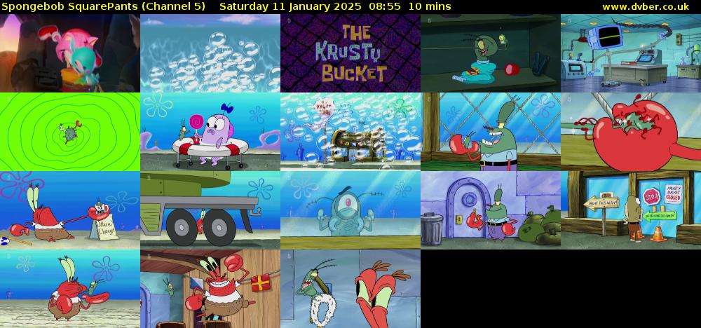 SpongeBob SquarePants (Channel 5) Saturday 11 January 2025 08:55 - 09:05