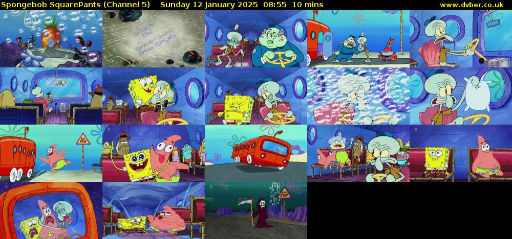 SpongeBob SquarePants (Channel 5) Sunday 12 January 2025 08:55 - 09:05