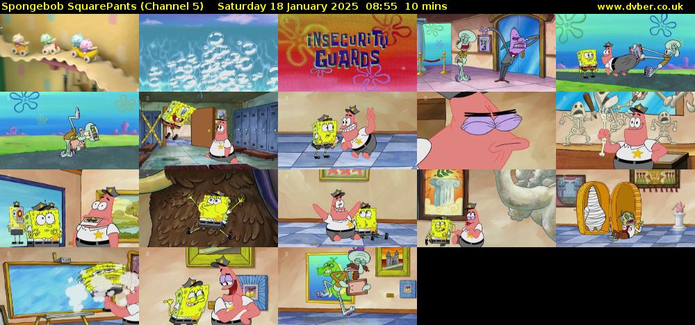 SpongeBob SquarePants (Channel 5) Saturday 18 January 2025 08:55 - 09:05