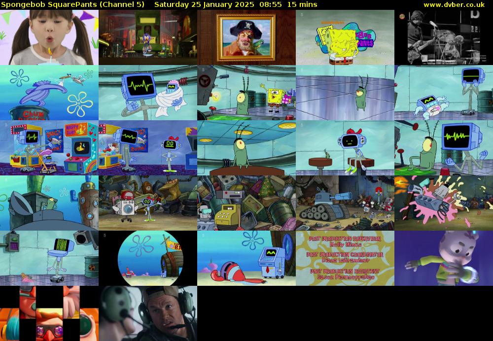 SpongeBob SquarePants (Channel 5) Saturday 25 January 2025 08:55 - 09:10