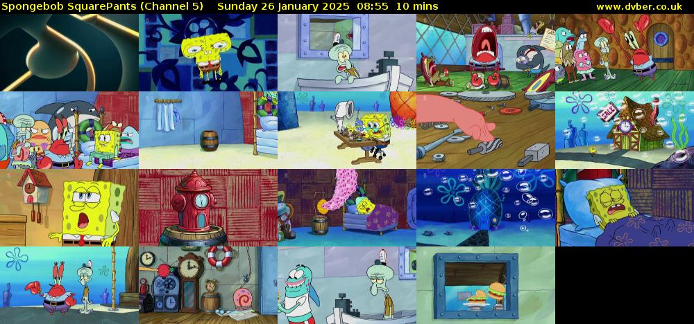 SpongeBob SquarePants (Channel 5) Sunday 26 January 2025 08:55 - 09:05