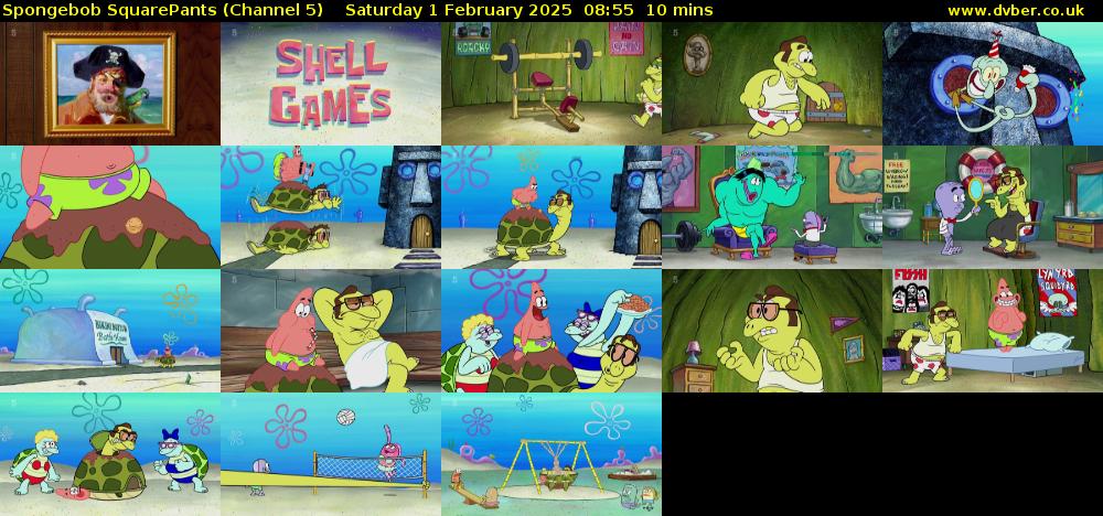 SpongeBob SquarePants (Channel 5) Saturday 1 February 2025 08:55 - 09:05