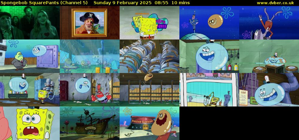 SpongeBob SquarePants (Channel 5) Sunday 9 February 2025 08:55 - 09:05