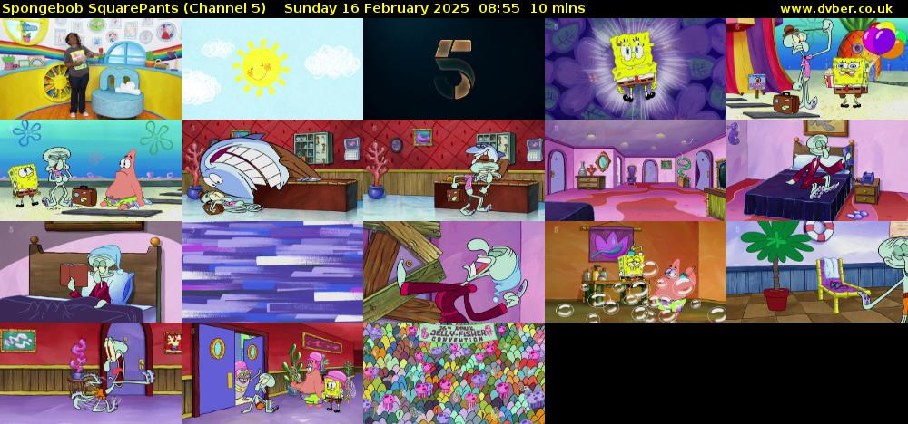 SpongeBob SquarePants (Channel 5) Sunday 16 February 2025 08:55 - 09:05