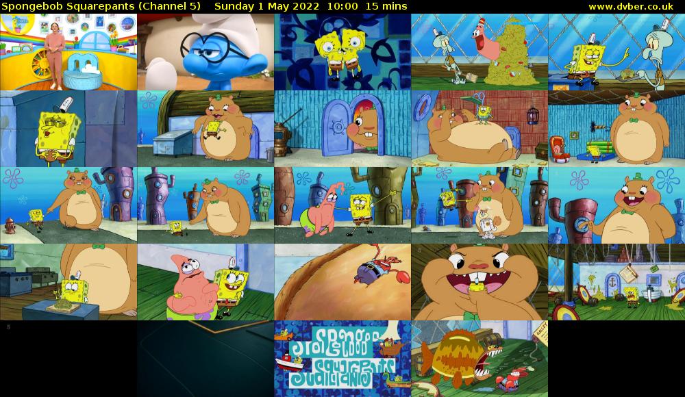 Spongebob Squarepants (Channel 5) Sunday 1 May 2022 10:00 - 10:15