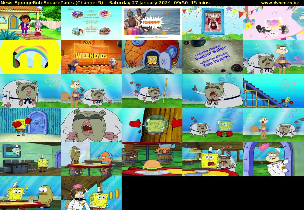 Spongebob Squarepants (Channel 5) Saturday 27 January 2024 09:50 - 10:05
