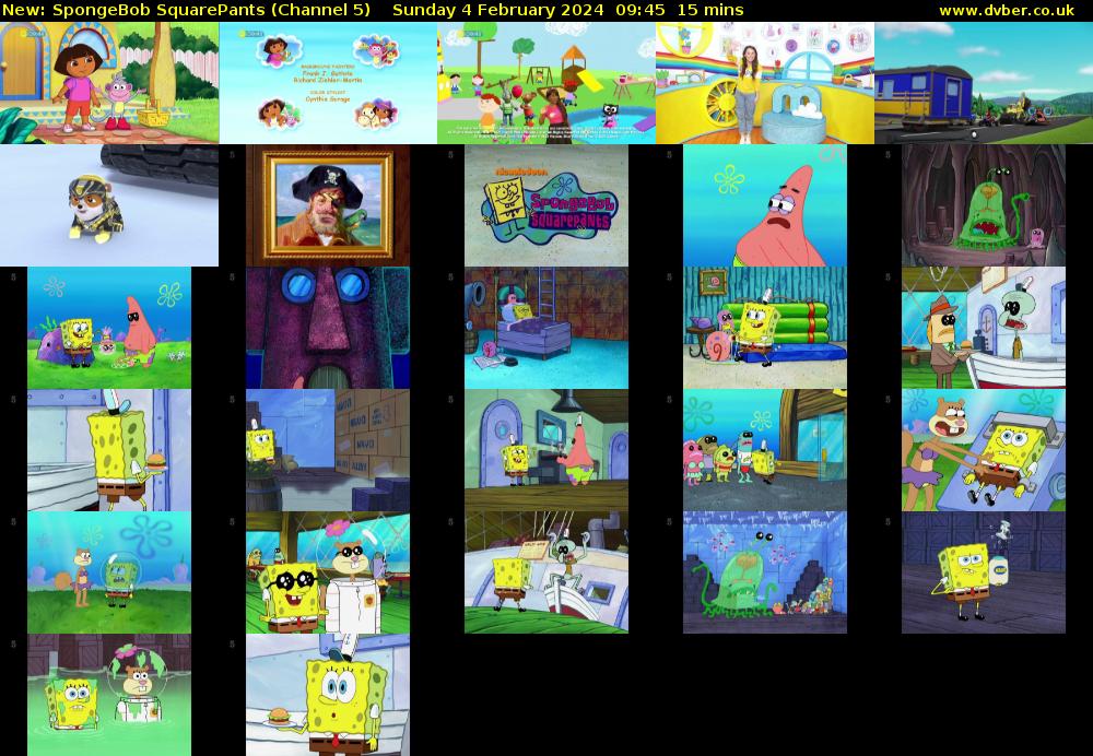 Spongebob Squarepants (Channel 5) Sunday 4 February 2024 09:45 - 10:00