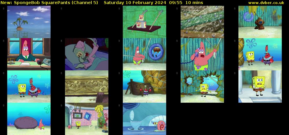Spongebob Squarepants (Channel 5) Saturday 10 February 2024 09:55 - 10:05