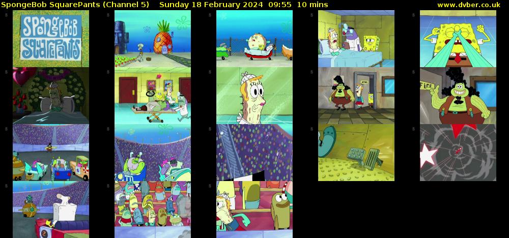 Spongebob Squarepants (Channel 5) Sunday 18 February 2024 09:55 - 10:05