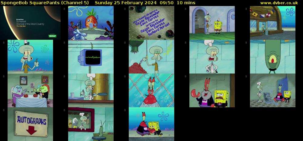 Spongebob Squarepants (Channel 5) Sunday 25 February 2024 09:50 - 10:00