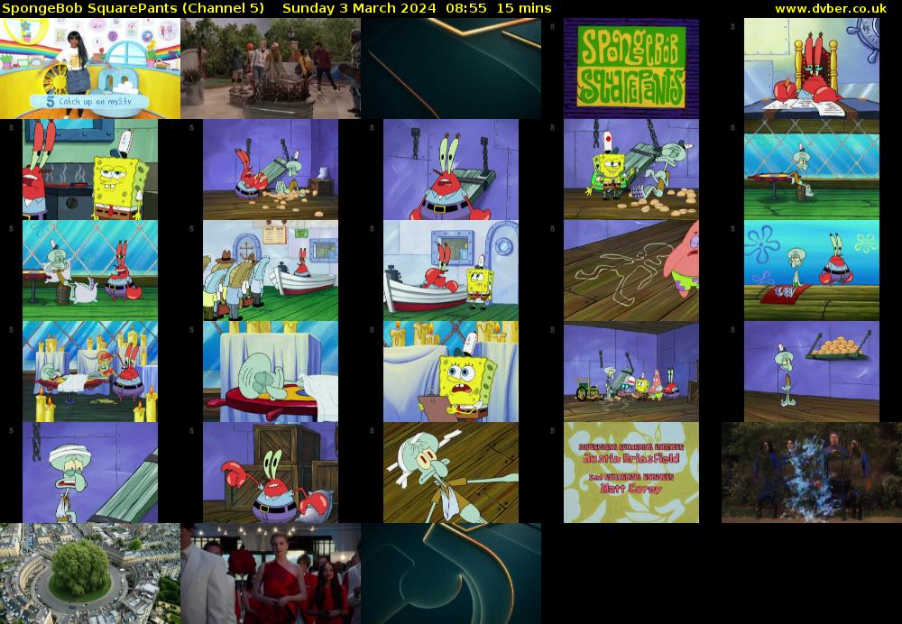 Spongebob Squarepants (Channel 5) Sunday 3 March 2024 08:55 - 09:10