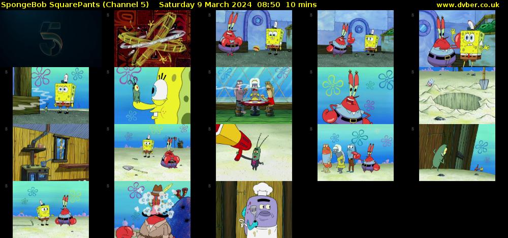 Spongebob Squarepants (Channel 5) Saturday 9 March 2024 08:50 - 09:00