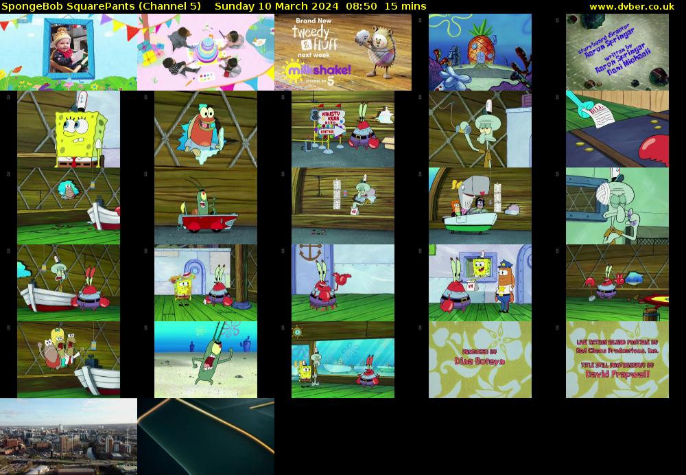 Spongebob Squarepants (Channel 5) Sunday 10 March 2024 08:50 - 09:05