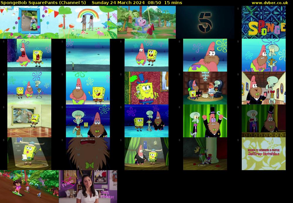 Spongebob Squarepants (Channel 5) Sunday 24 March 2024 08:50 - 09:05