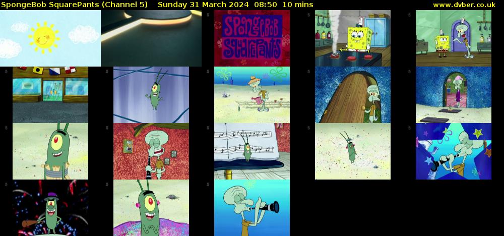 Spongebob Squarepants (Channel 5) Sunday 31 March 2024 08:50 - 09:00