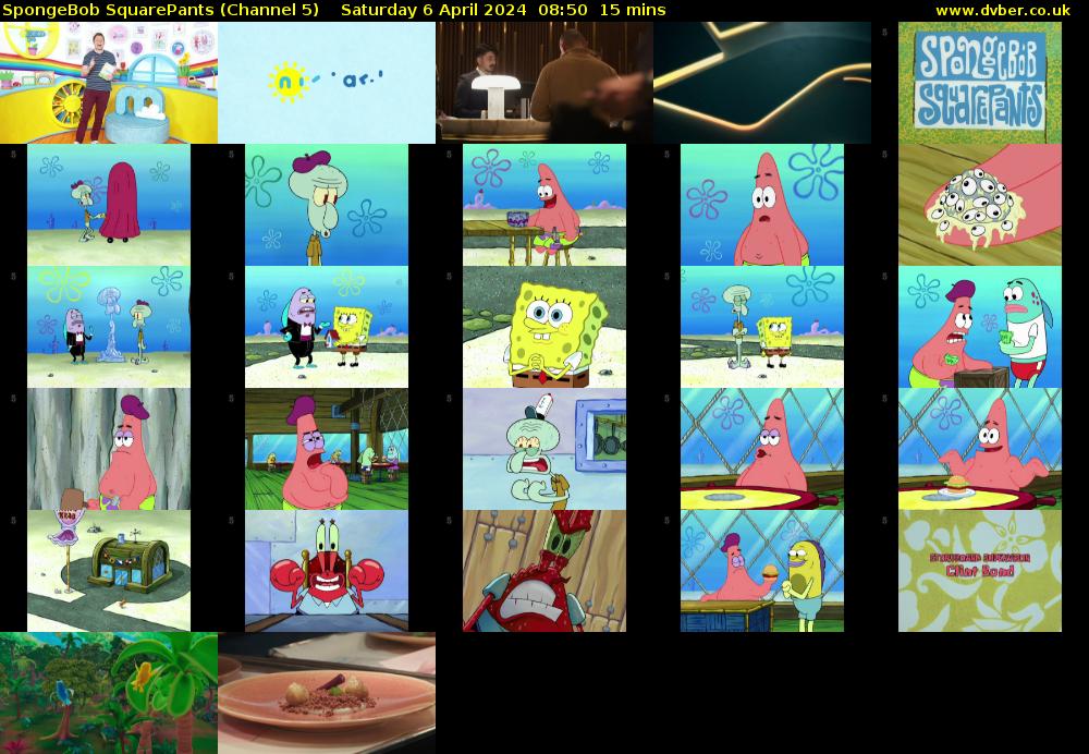 Spongebob Squarepants (Channel 5) Saturday 6 April 2024 08:50 - 09:05