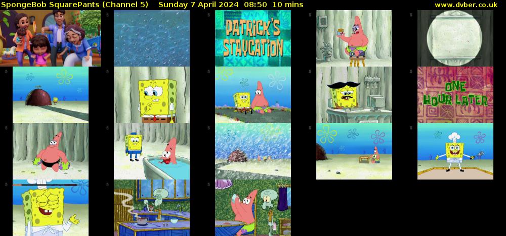 Spongebob Squarepants (Channel 5) Sunday 7 April 2024 08:50 - 09:00