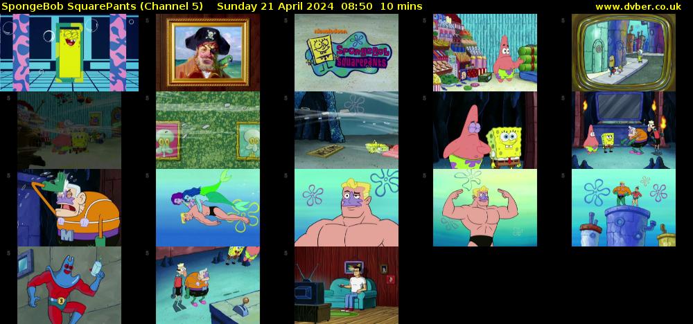 Spongebob Squarepants (Channel 5) Sunday 21 April 2024 08:50 - 09:00