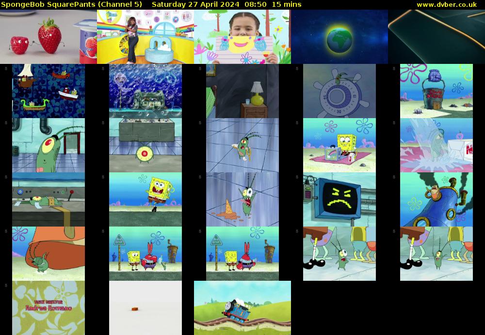 Spongebob Squarepants (Channel 5) Saturday 27 April 2024 08:50 - 09:05