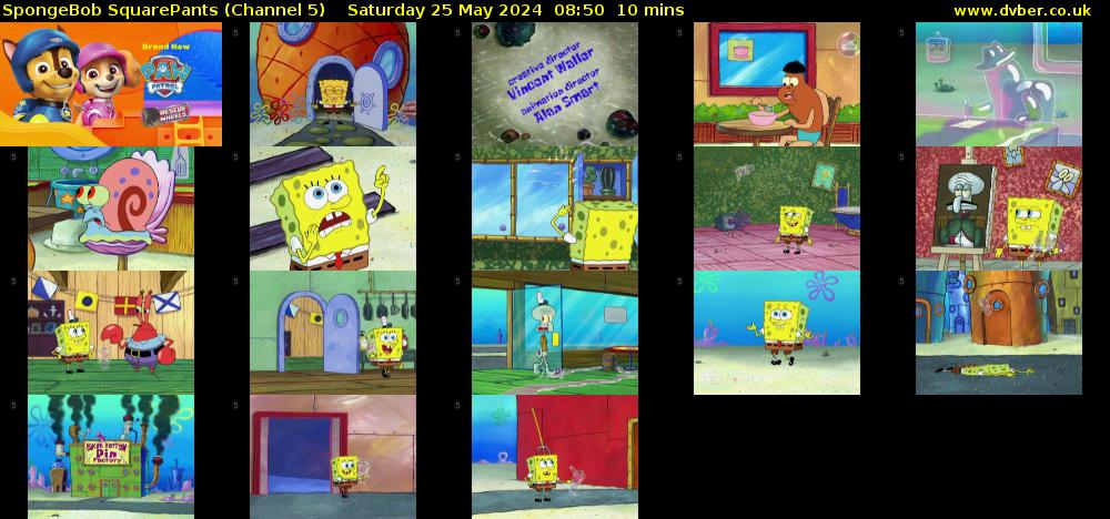 Spongebob Squarepants (Channel 5) Saturday 25 May 2024 08:50 - 09:00