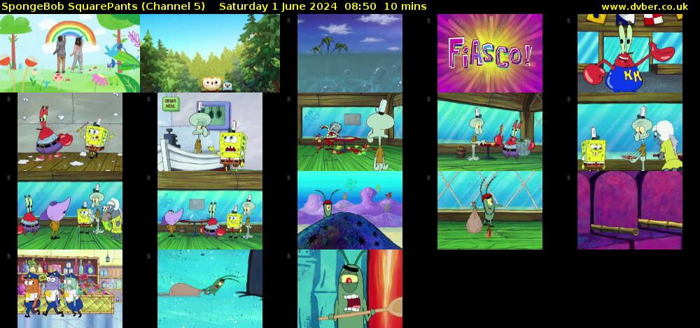 Spongebob Squarepants (Channel 5) Saturday 1 June 2024 08:50 - 09:00
