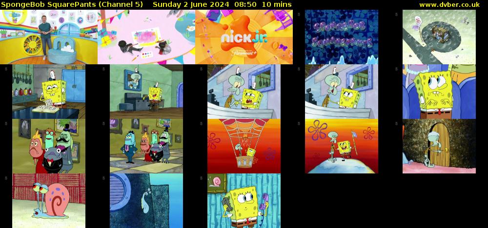 Spongebob Squarepants (Channel 5) Sunday 2 June 2024 08:50 - 09:00
