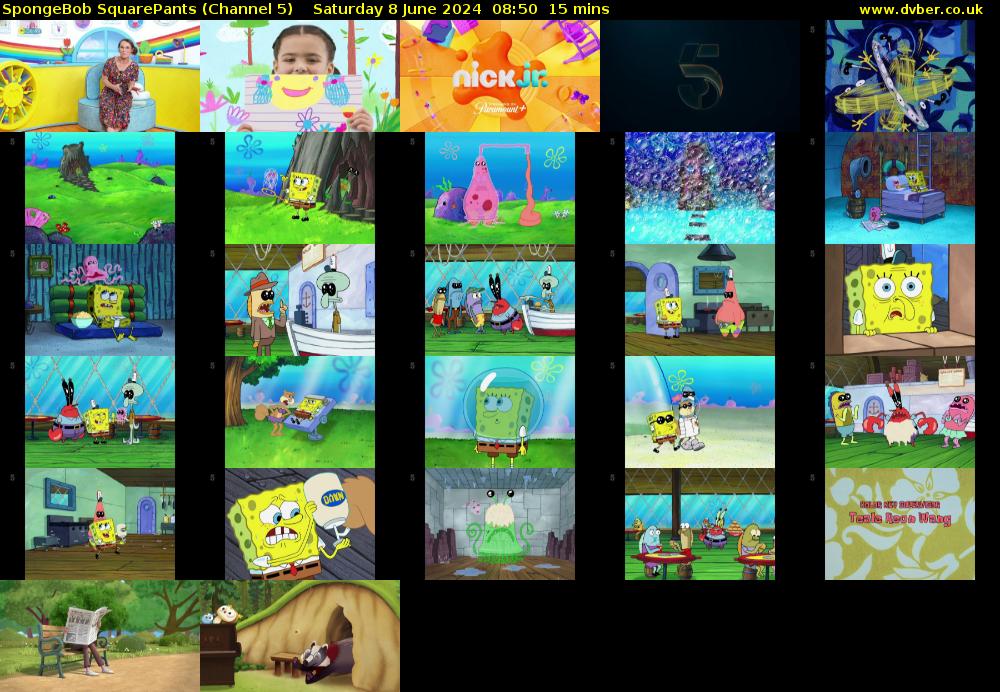 Spongebob Squarepants (Channel 5) Saturday 8 June 2024 08:50 - 09:05