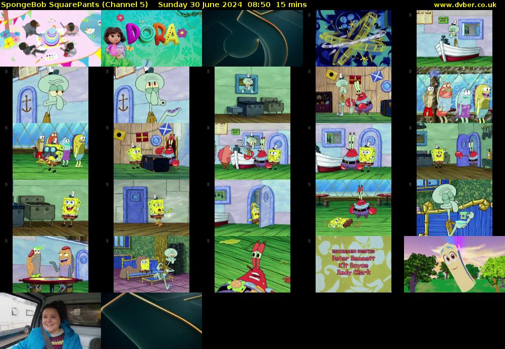Spongebob Squarepants (Channel 5) Sunday 30 June 2024 08:50 - 09:05