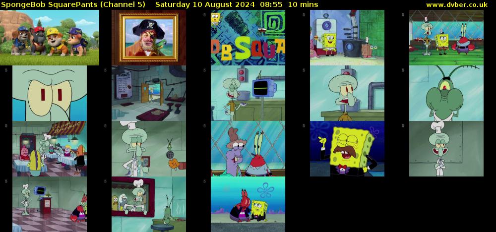 Spongebob Squarepants (Channel 5) Saturday 10 August 2024 08:55 - 09:05