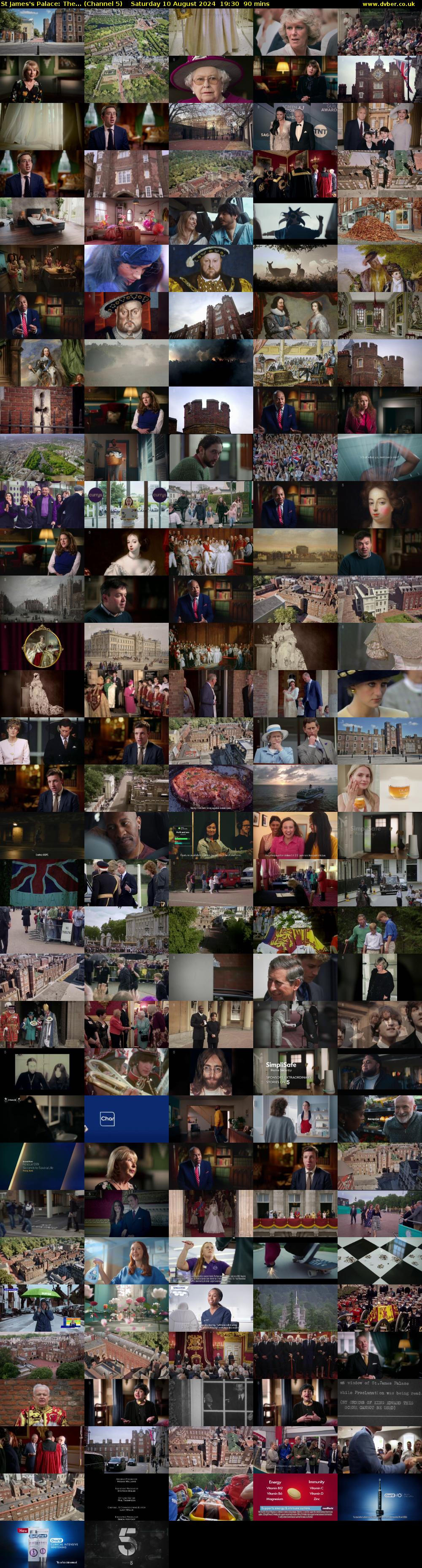 St James's Palace: The... (Channel 5) Saturday 10 August 2024 19:30 - 21:00