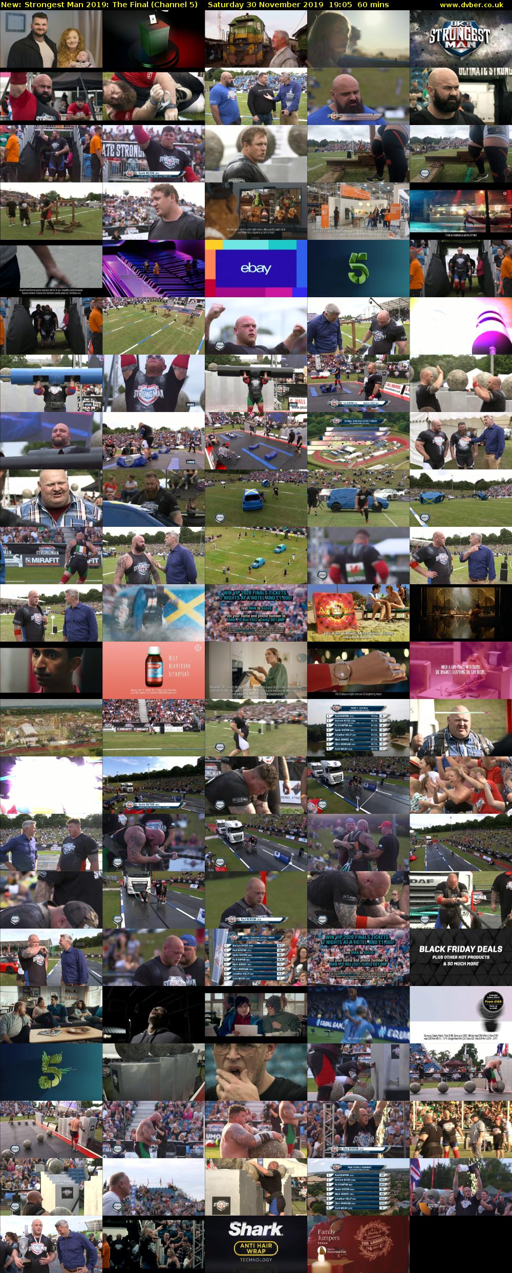 Strongest Man 2019: The Final (Channel 5) Saturday 30 November 2019 19:05 - 20:05