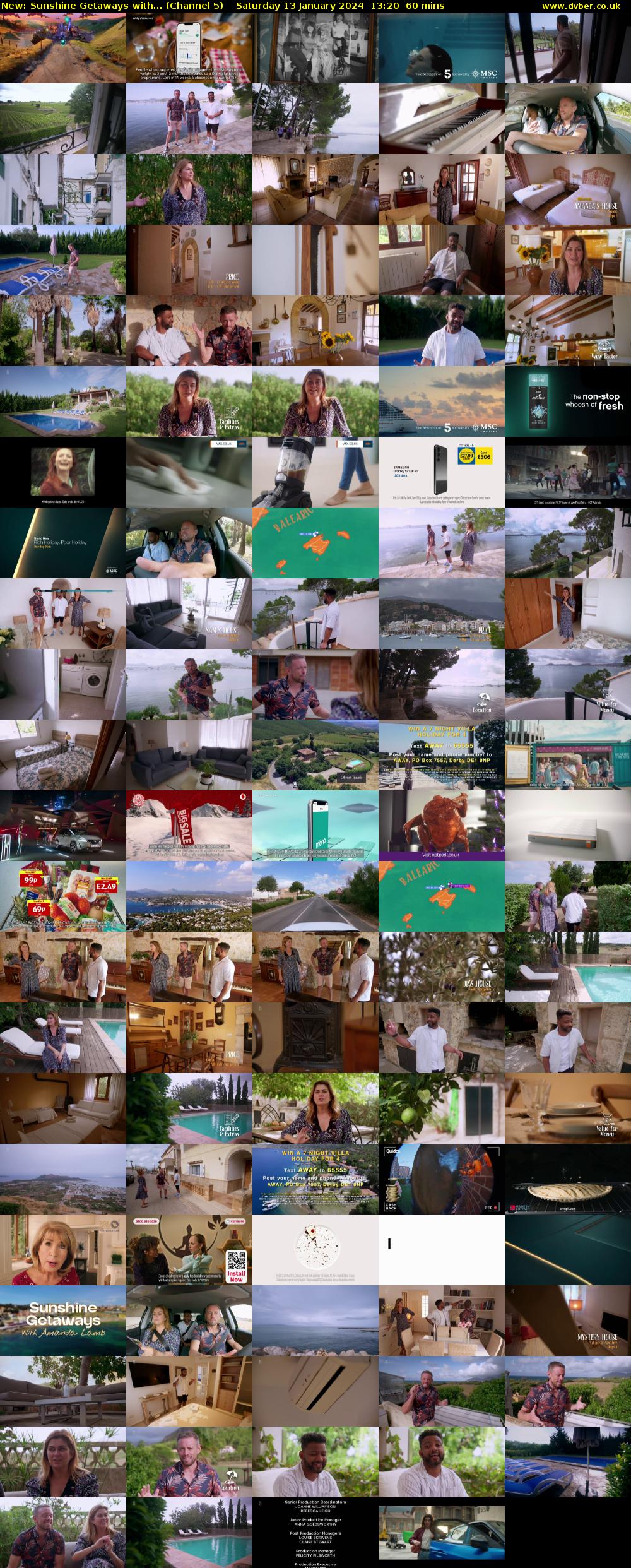 Sunshine Getaways with... (Channel 5) Saturday 13 January 2024 13:20 - 14:20