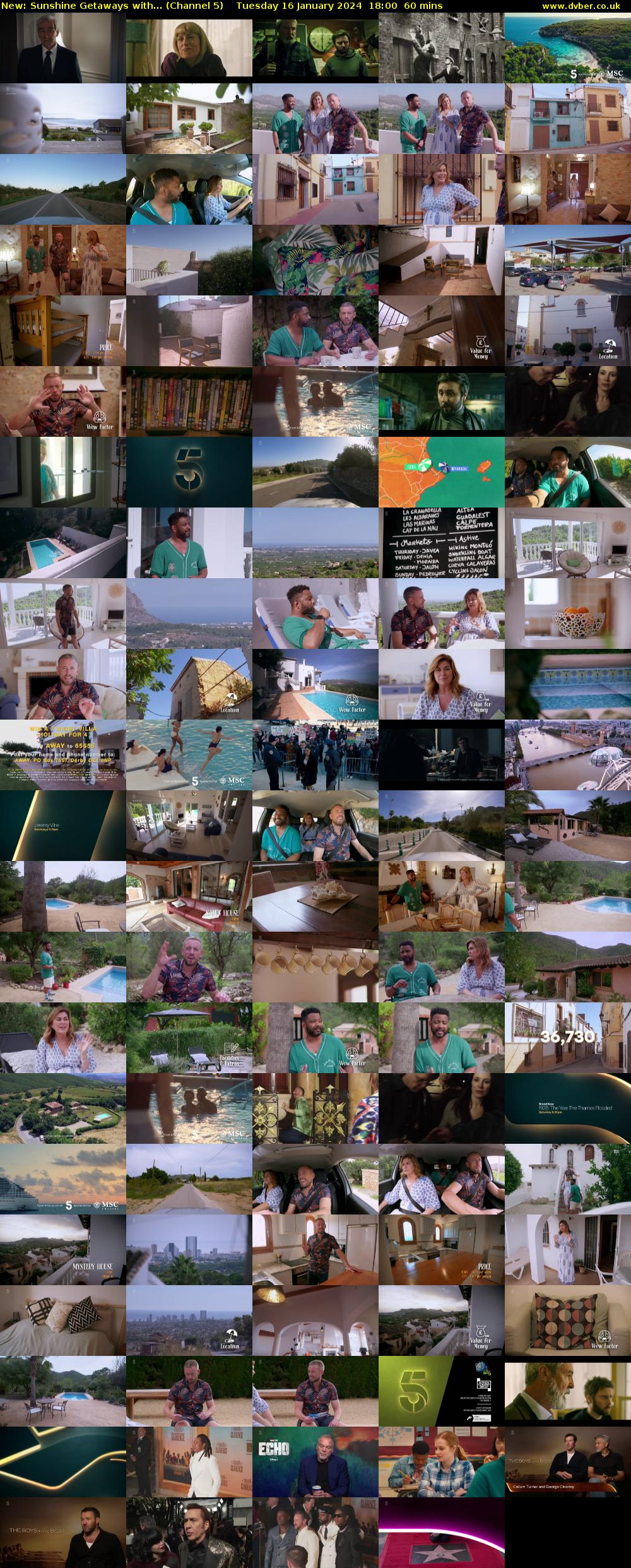 Sunshine Getaways with... (Channel 5) Tuesday 16 January 2024 18:00 - 19:00