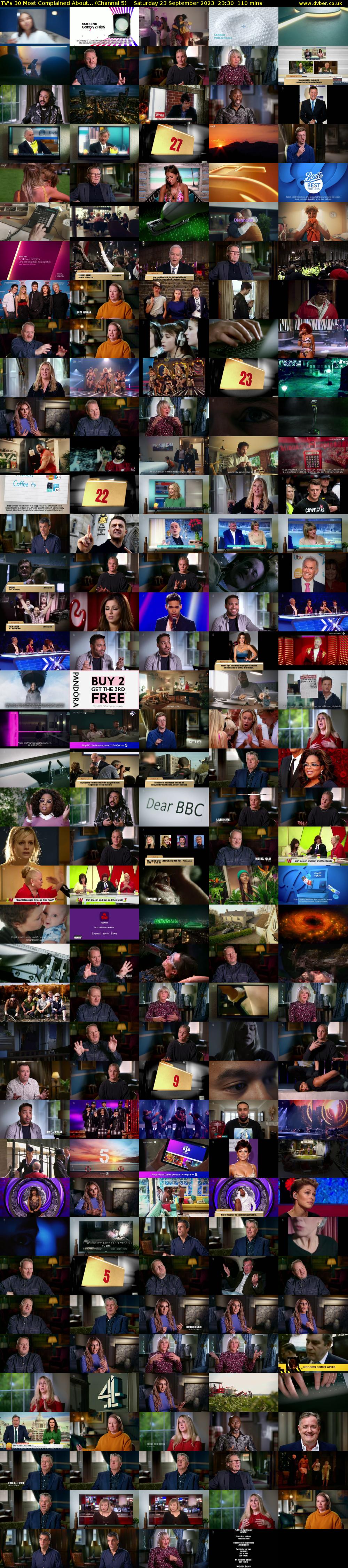TV's 30 Most Complained About... (Channel 5) Saturday 23 September 2023 23:30 - 01:20