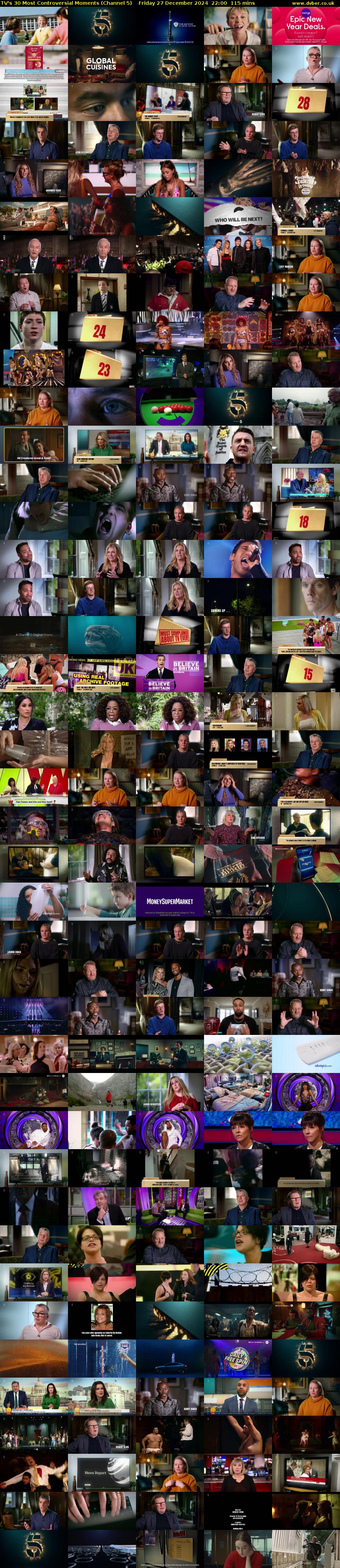 TV's 30 Most Controversial Moments (Channel 5) Friday 27 December 2024 22:00 - 23:55