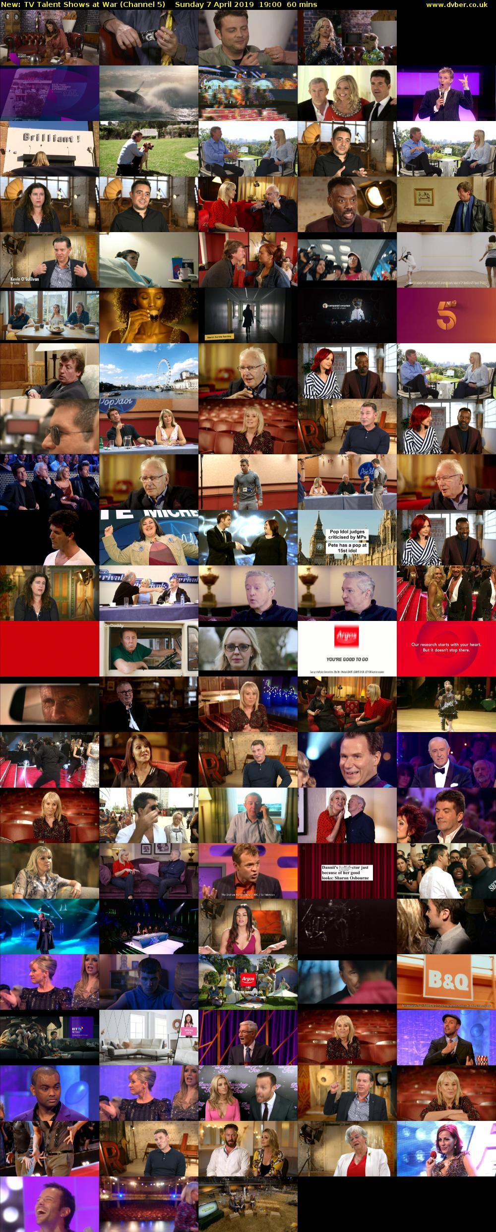 TV Talent Shows at War (Channel 5) Sunday 7 April 2019 19:00 - 20:00