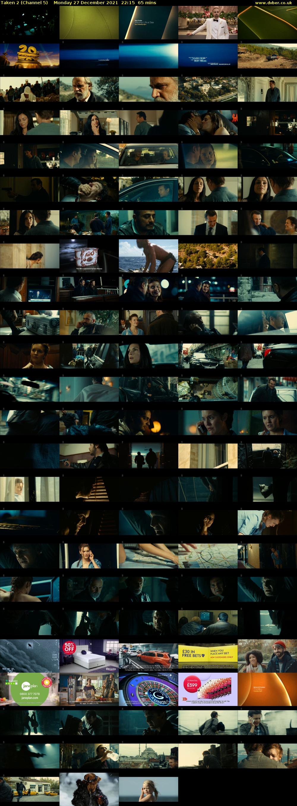 Taken 2 (Channel 5) Monday 27 December 2021 22:15 - 23:20