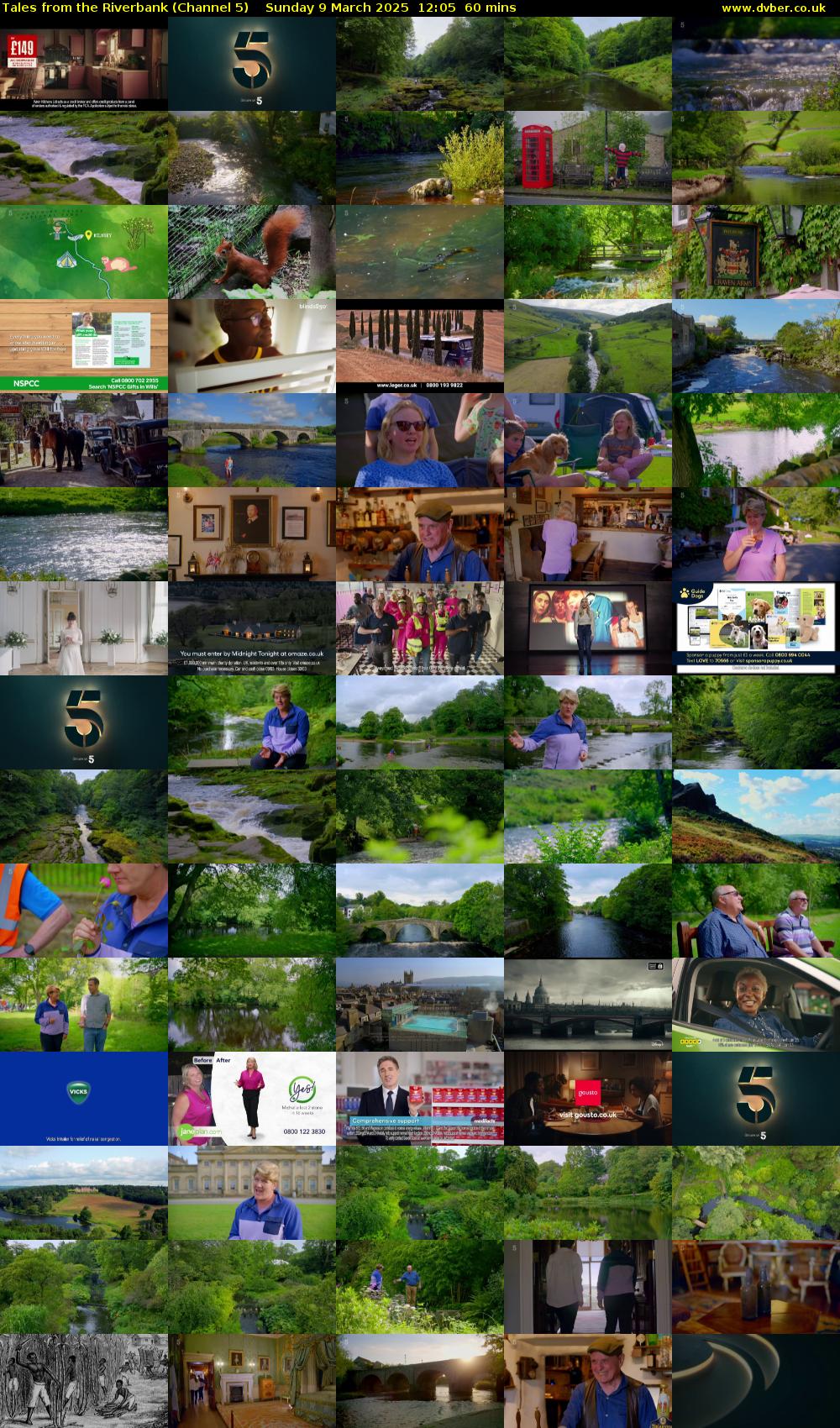 Tales from the Riverbank (Channel 5) Sunday 9 March 2025 12:05 - 13:05