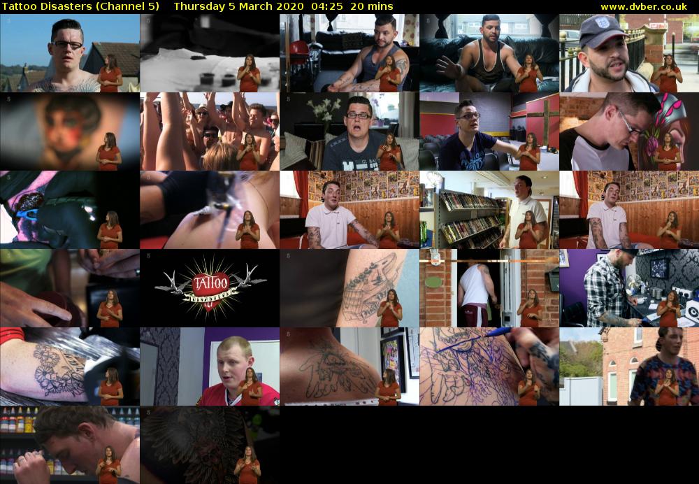 Tattoo Disasters (Channel 5) Thursday 5 March 2020 04:25 - 04:45